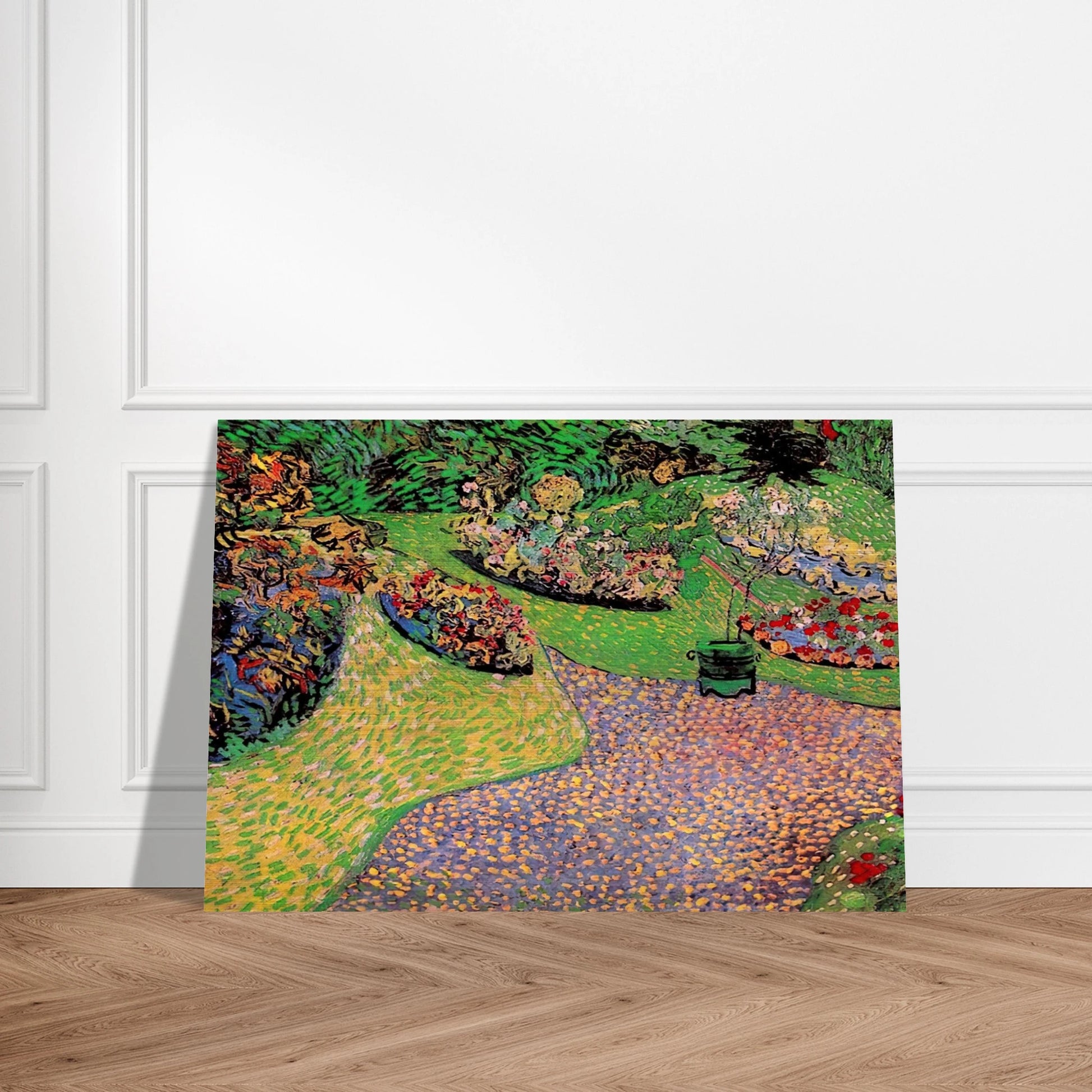 Garden in Auvers - Vincent van Gogh Brushed Aluminum Print - 70x100 cm / 28x40 inches | Vincent van Gogh Aluminum Print | Vincent van Gogh Prints