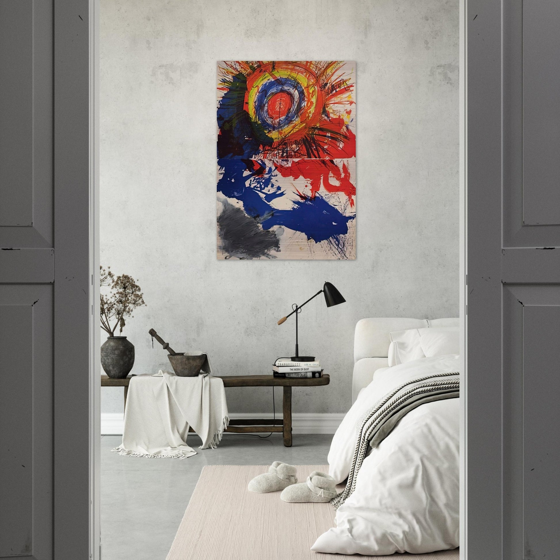 Composition - 1957 - Walasse Ting Brushed Aluminum Print - 70x100 cm / 28x40 inches | Walasse Ting Aluminum Print | Walasse Ting Prints