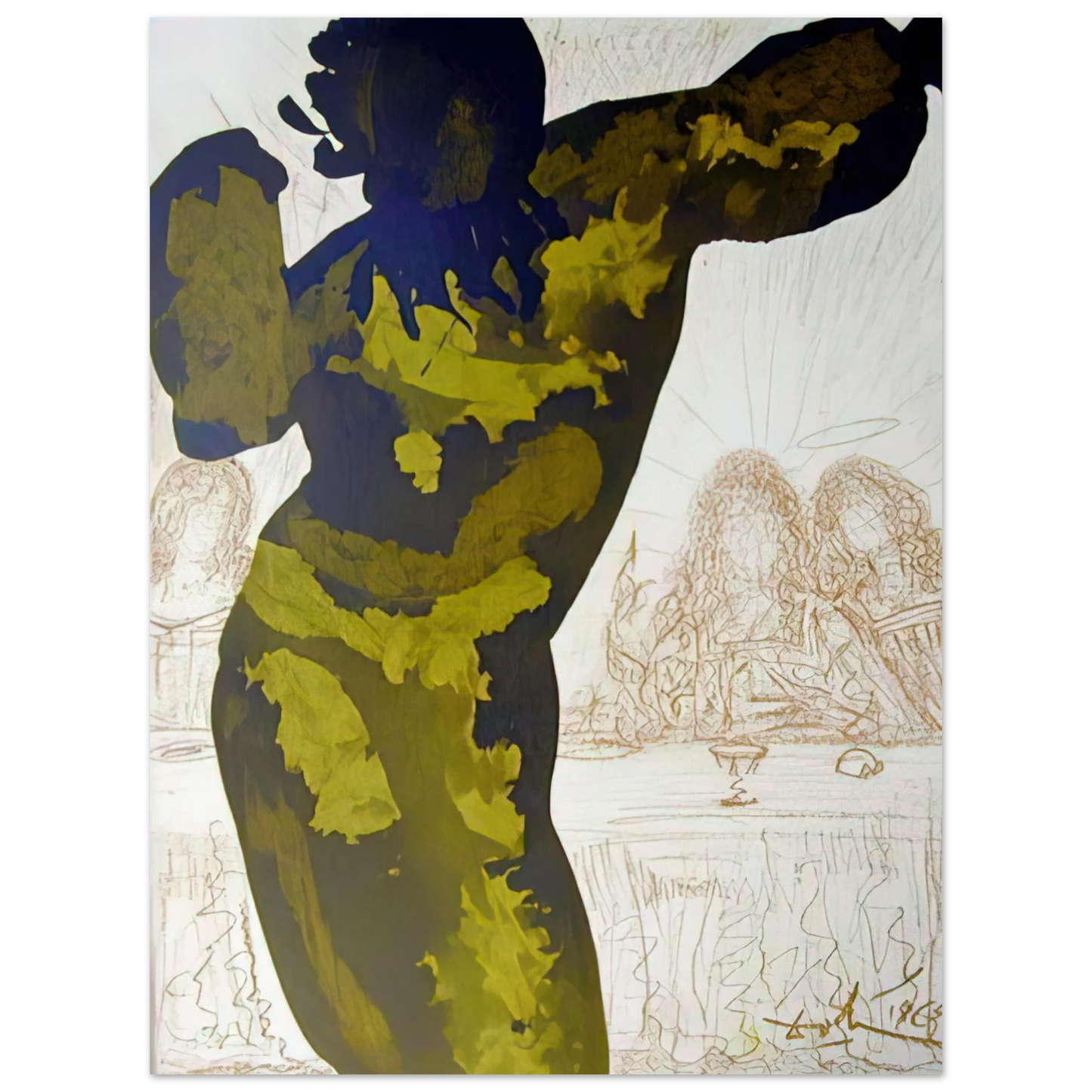 Salvador Dali - ET POST BUCCELLAM INTROIVIT IN EUM SATANAS PSALMS 40 10 1964  75x100 cm / 30x40inches Fine Art Poster