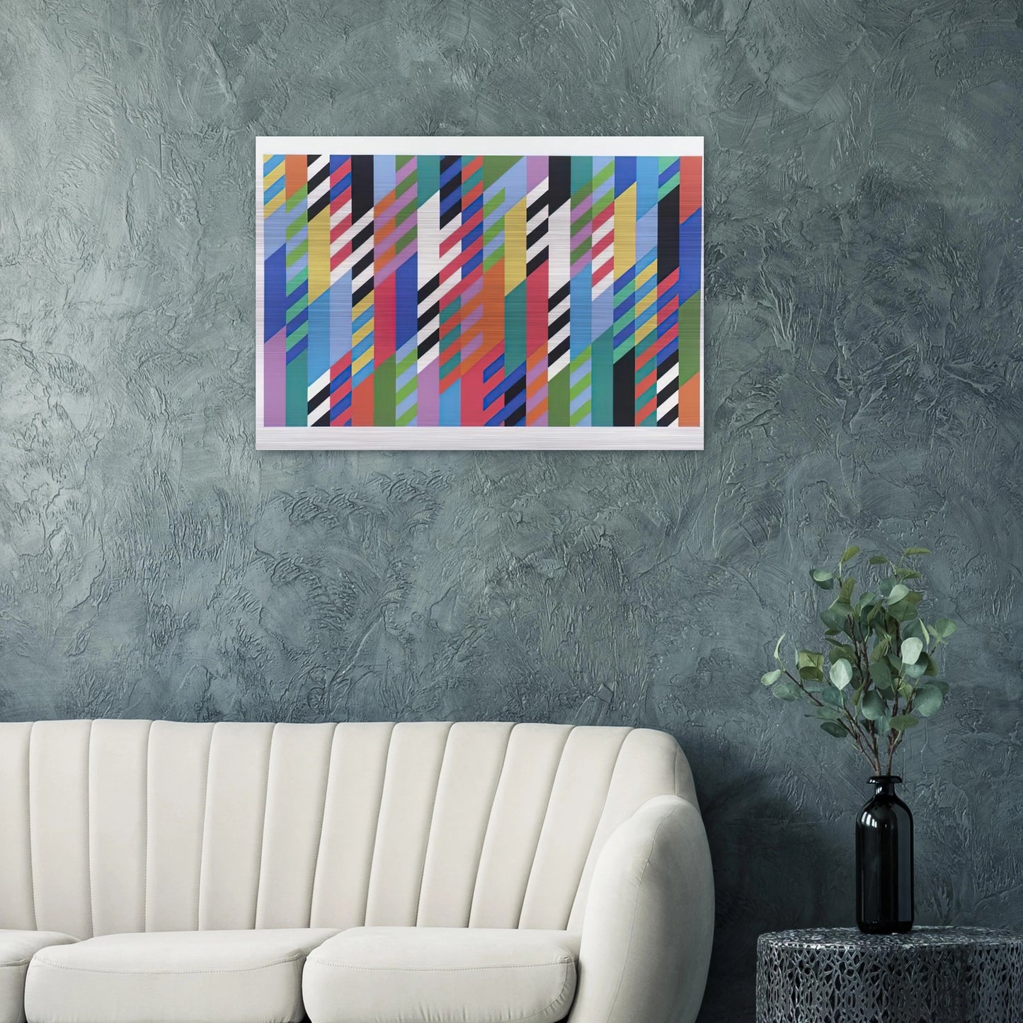 FETE 1989 - Bridget Riley Brushed Aluminum Print - 70x100 cm / 28x40 inches | Bridget Riley Aluminum Print | Bridget Riley Prints