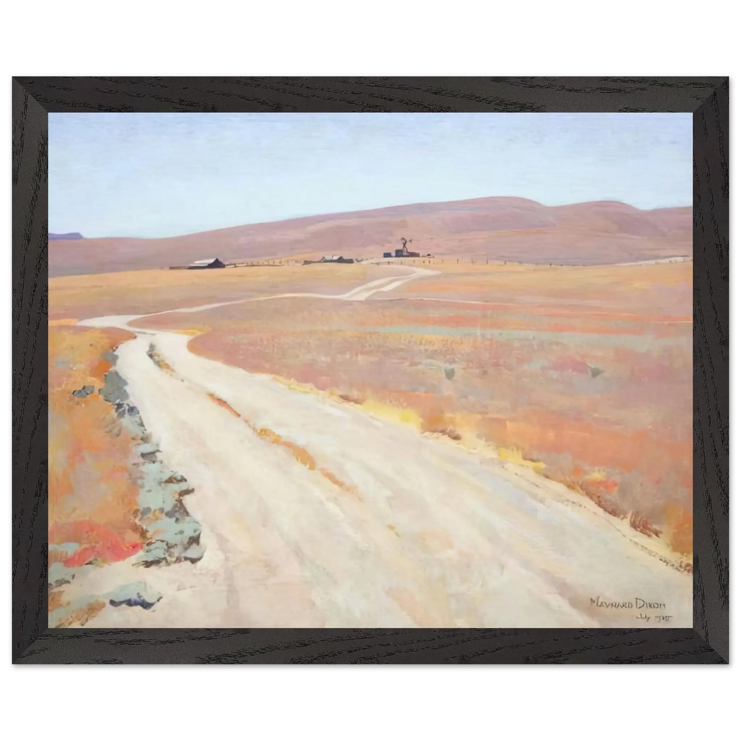Maynard Dixon - ABANDONED RANCH 1935 Wall art - 30x45 cm / 12x18 Inches - Premium Wooden Framed Poster With Fine Art Paper - Wood frame