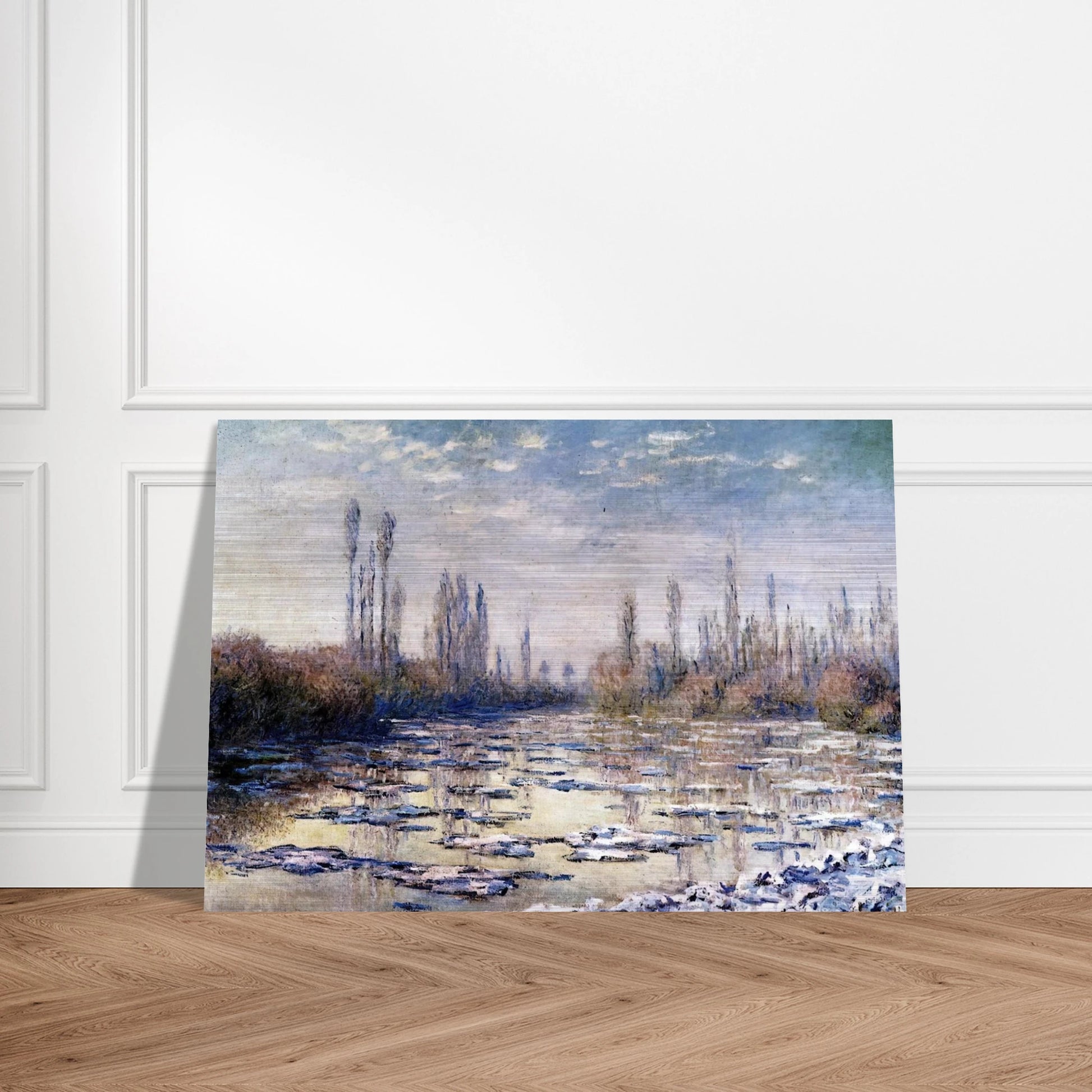 Floating Ice Near Vetheuil - claude monet Brushed Aluminum Print - 70x100 cm / 28x40 inches | claude monet Aluminum Print | claude monet Prints