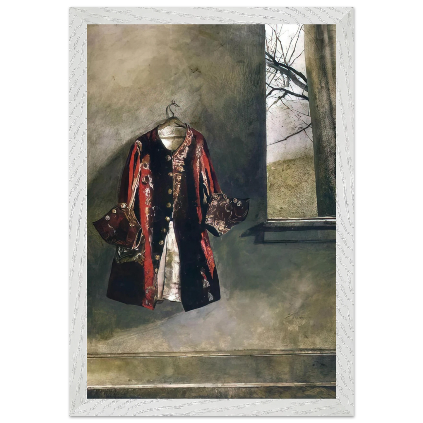 Andrew Wyeth - CURTAIN CALL Wall Art - 30x40 cm / 12x16 inches - Premium Wooden Framed Poster With Fine Art Paper-canvas - Black frame