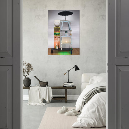 THE TOWER 1957 - Robert Rauschenberg Brushed Aluminum Print - 70x100 cm / 28x40 inches | Robert Rauschenberg Aluminum Print | Robert Rauschenberg Prints