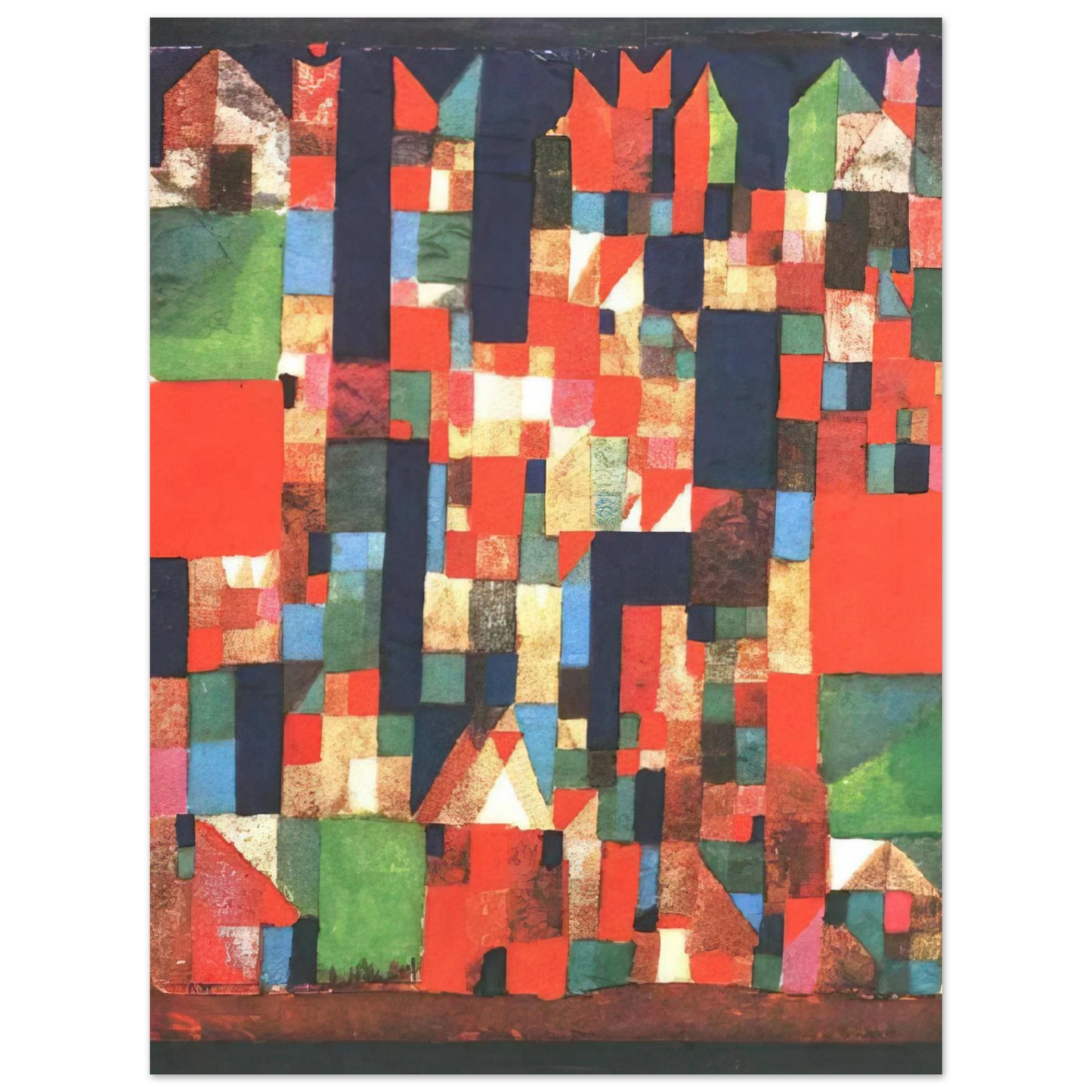 Paul Klee - CITY PICTURE WITH RED AND GREEN ACCENTS 1921  75x100 cm / 30x40inches Fine Art Poster
