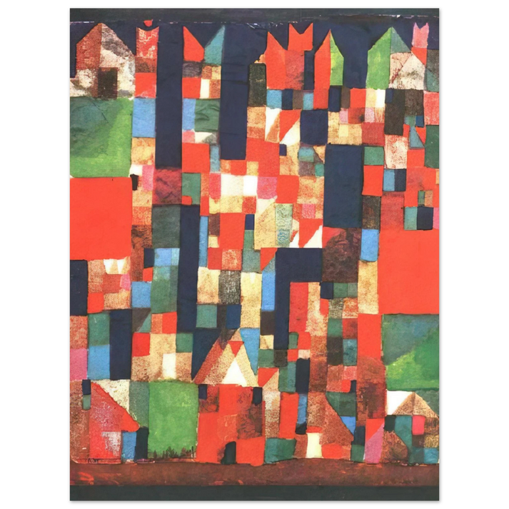 Paul Klee - CITY PICTURE WITH RED AND GREEN ACCENTS 1921  75x100 cm / 30x40inches Fine Art Poster