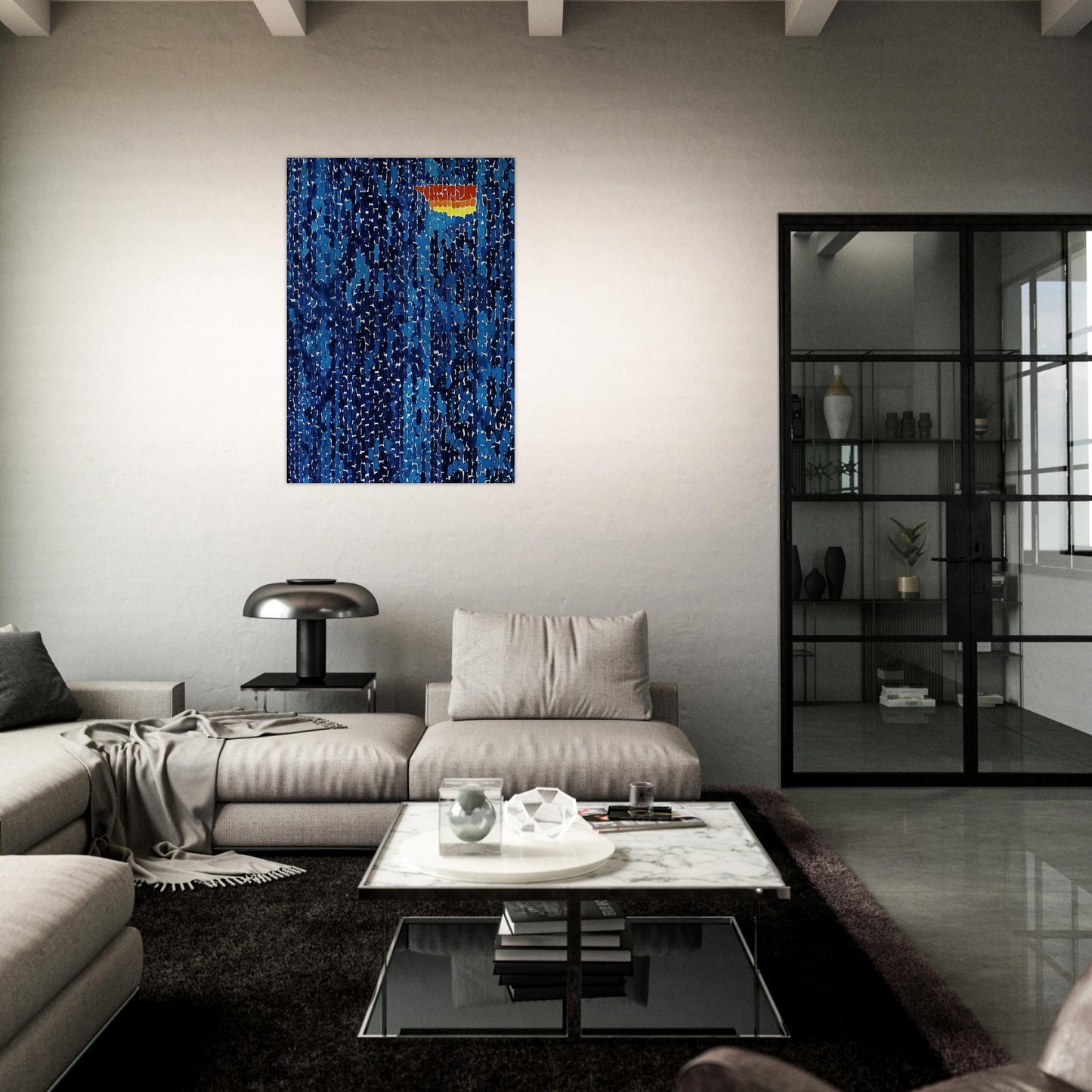 STARRY NIGHT AND THE ASTRONAUTS 1972 - Alma Woodsey Thomas Brushed Aluminum Print - 70x100 cm / 28x40 inches | Alma Woodsey Thomas Aluminum Print | Alma Woodsey Thomas Prints