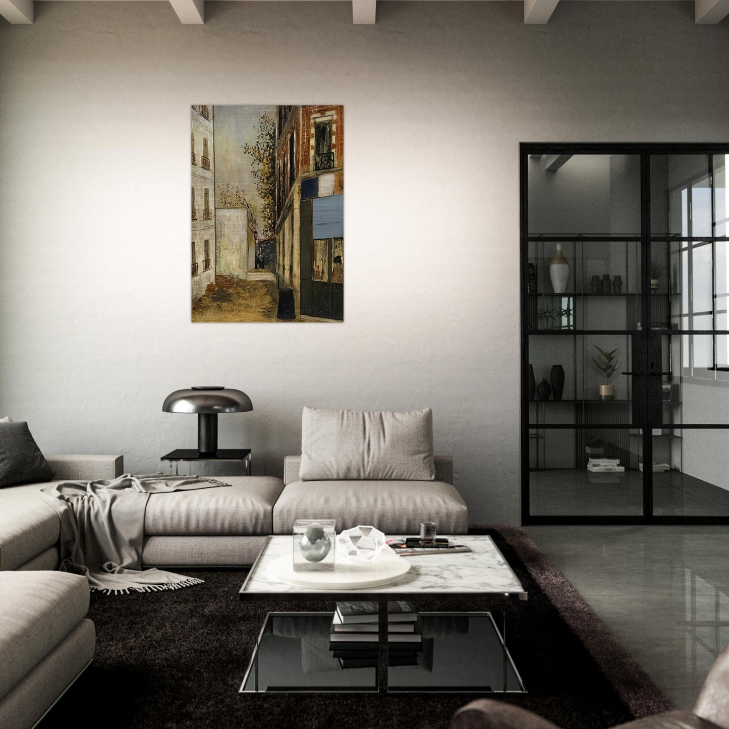 CABARE BELLE GABRIELLE - Maurice Utrillo Brushed Aluminum Print - 70x100 cm / 28x40 inches | Maurice Utrillo Aluminum Print | Maurice Utrillo Prints
