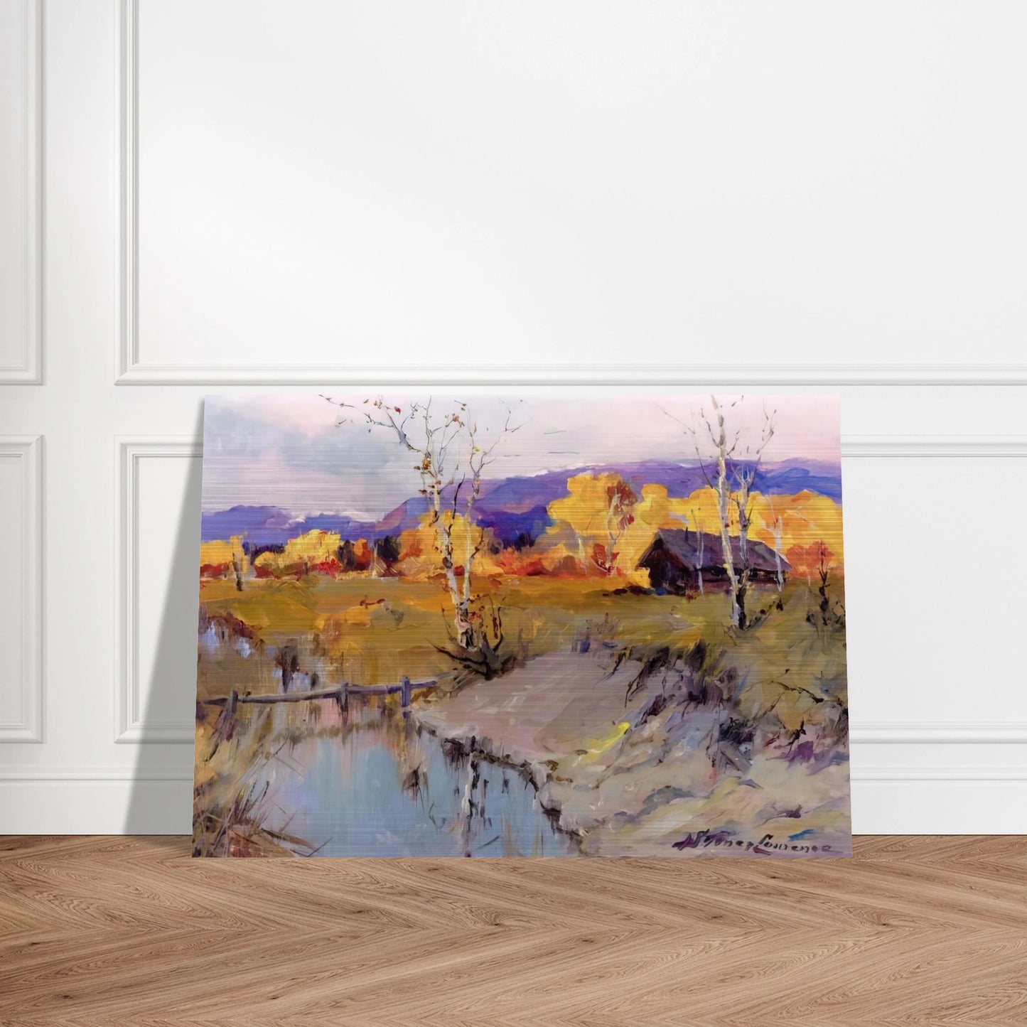 Autumn Morning - Romanticism - Sydney Laurence Brushed Aluminum Print - 70x100 cm / 28x40 inches | Sydney Laurence Aluminum Print | Sydney Laurence Prints