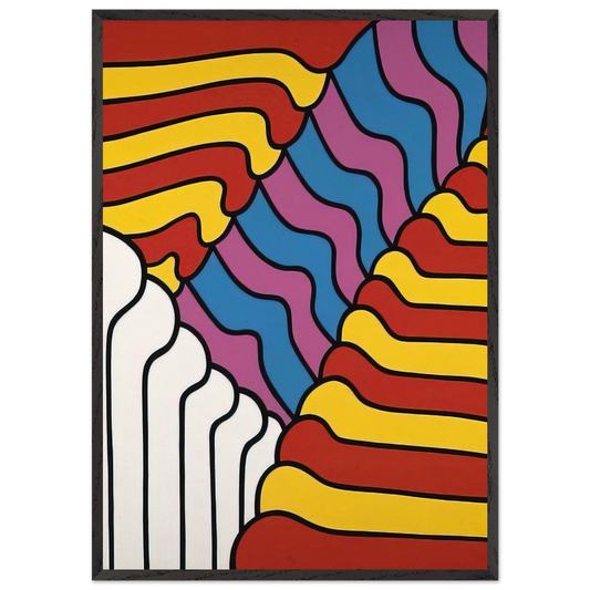 Untitled - 1965 N10 - Nicholas Krushenick 70x100 cm / 28x40 inches Framed Art Print – Black Wooden Frame