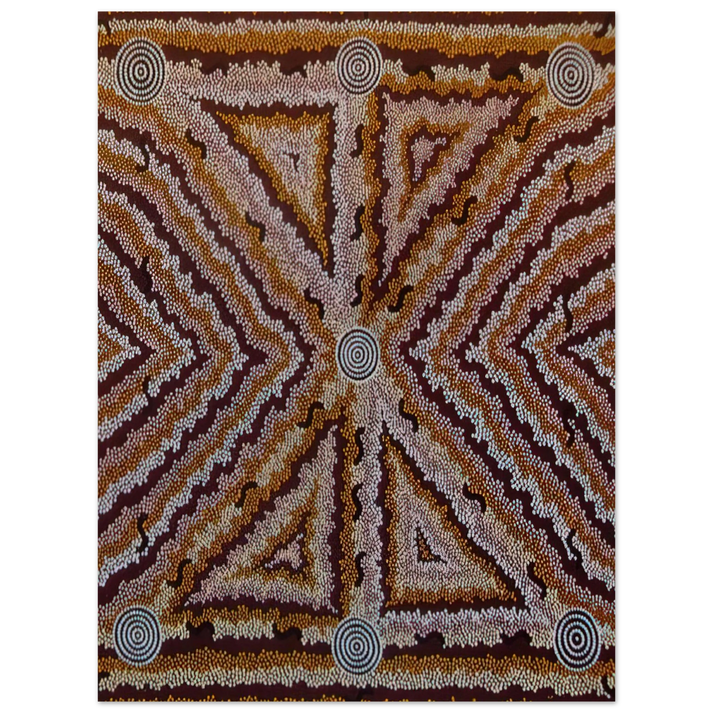 Clifford Possum Tjapaltjarri - Witchetty Grub Dreaming - 1983  75x100 cm / 30x40inches Fine Art Poster