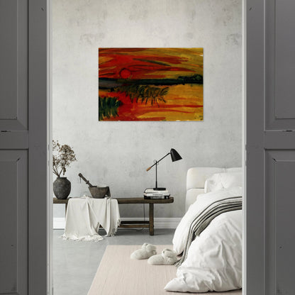 Sunset - Emil Nolde Brushed Aluminum Print - 70x100 cm / 28x40 inches | Emil Nolde Aluminum Print | Emil Nolde Prints