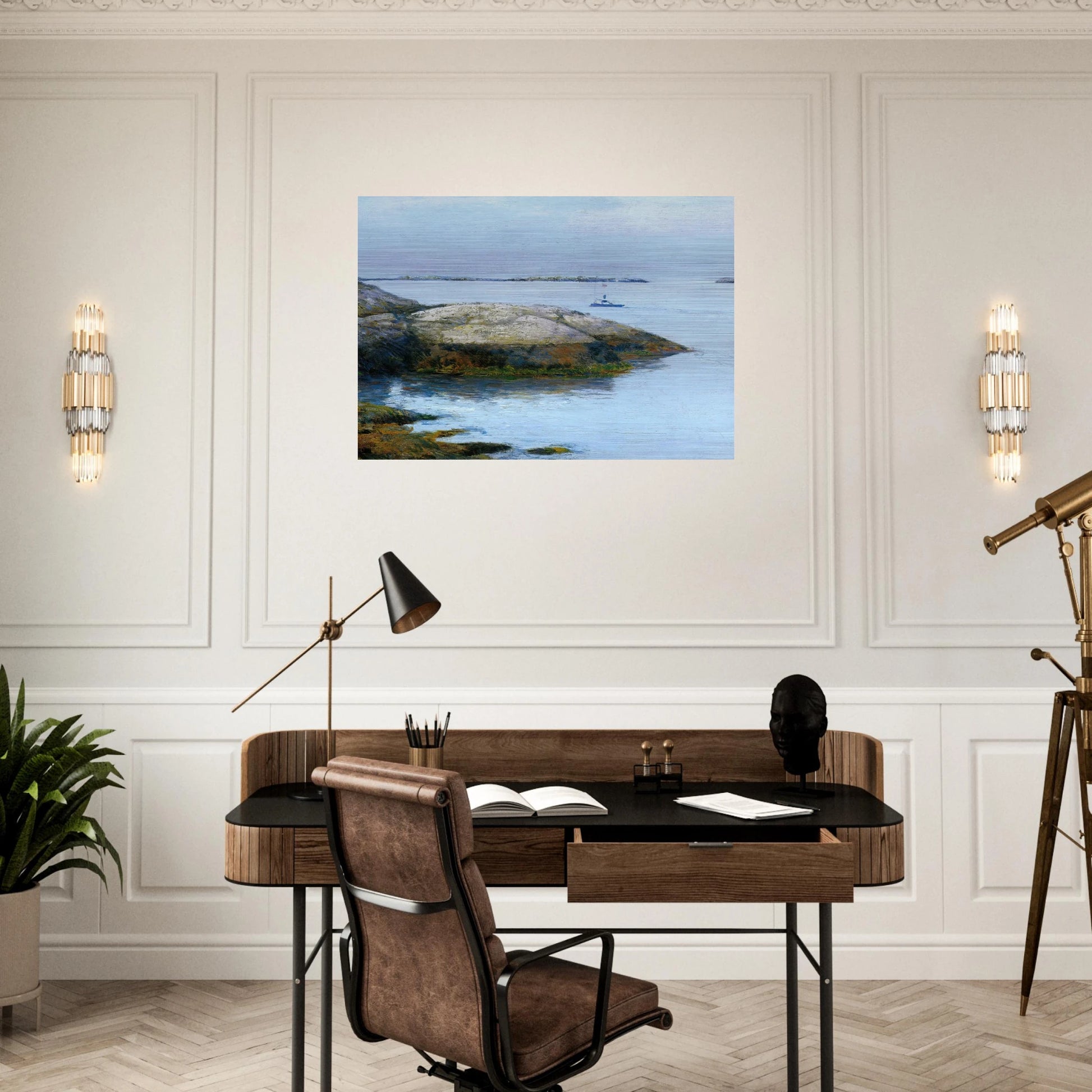 Isles of Shoals, Appledore - Childe Hassam Brushed Aluminum Print - 70x100 cm / 28x40 inches | Childe Hassam Aluminum Print | Childe Hassam Prints