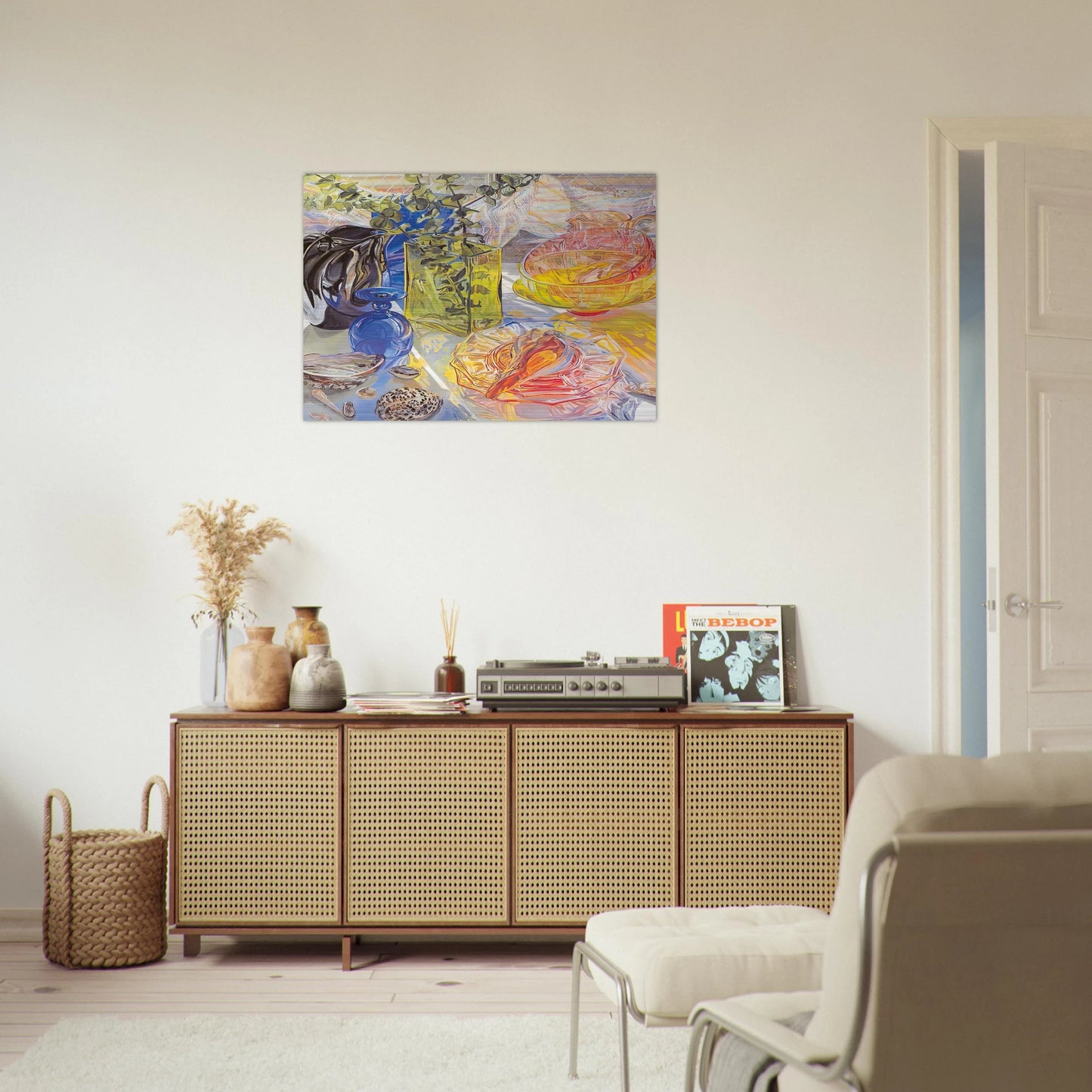 GLASS AND SHELLS 1990 - Janet Fish Brushed Aluminum Print - 70x100 cm / 28x40 inches | Janet Fish Aluminum Print | Janet Fish Prints