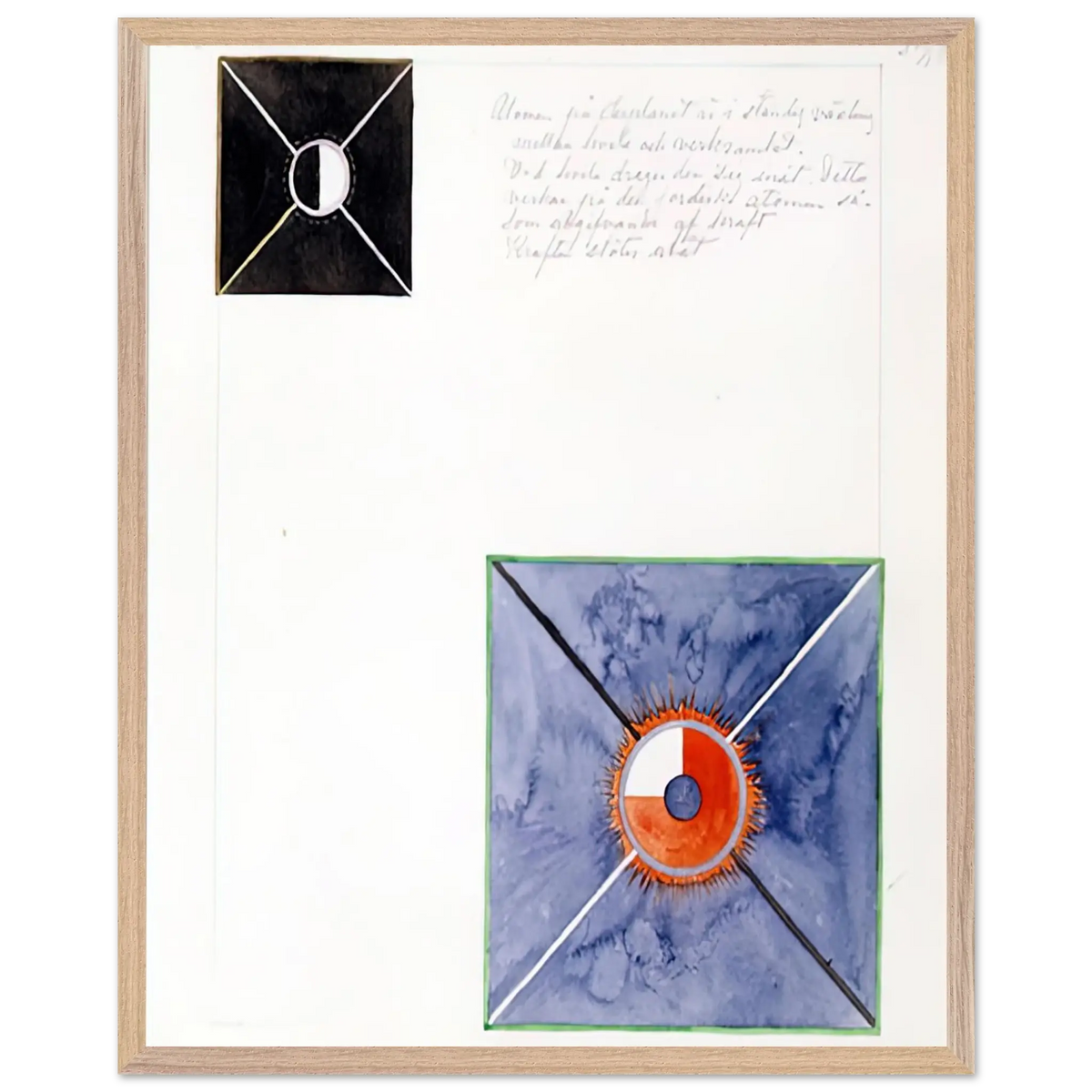 Hilma af Klint - ATOM SERIES NO 8 ATOM ON THE ETHER PLANE IS IN CONSTANT CHANGE BETWEEN REST AND ACTIVITY AT THE 1917 Wall art - 30x45 cm / 12x18 Inches - Premium Wooden Framed Poster With Fine Art Paper - Wood frame
