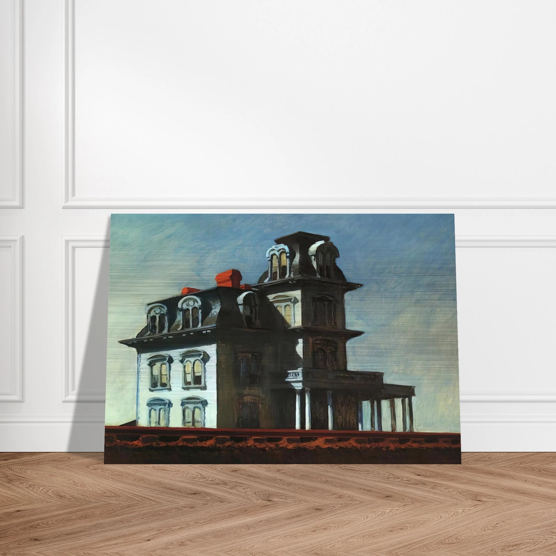 House by the Railroad - Edward Hopper Brushed Aluminum Print - 70x100 cm / 28x40 inches | Edward Hopper Aluminum Print | Edward Hopper Prints