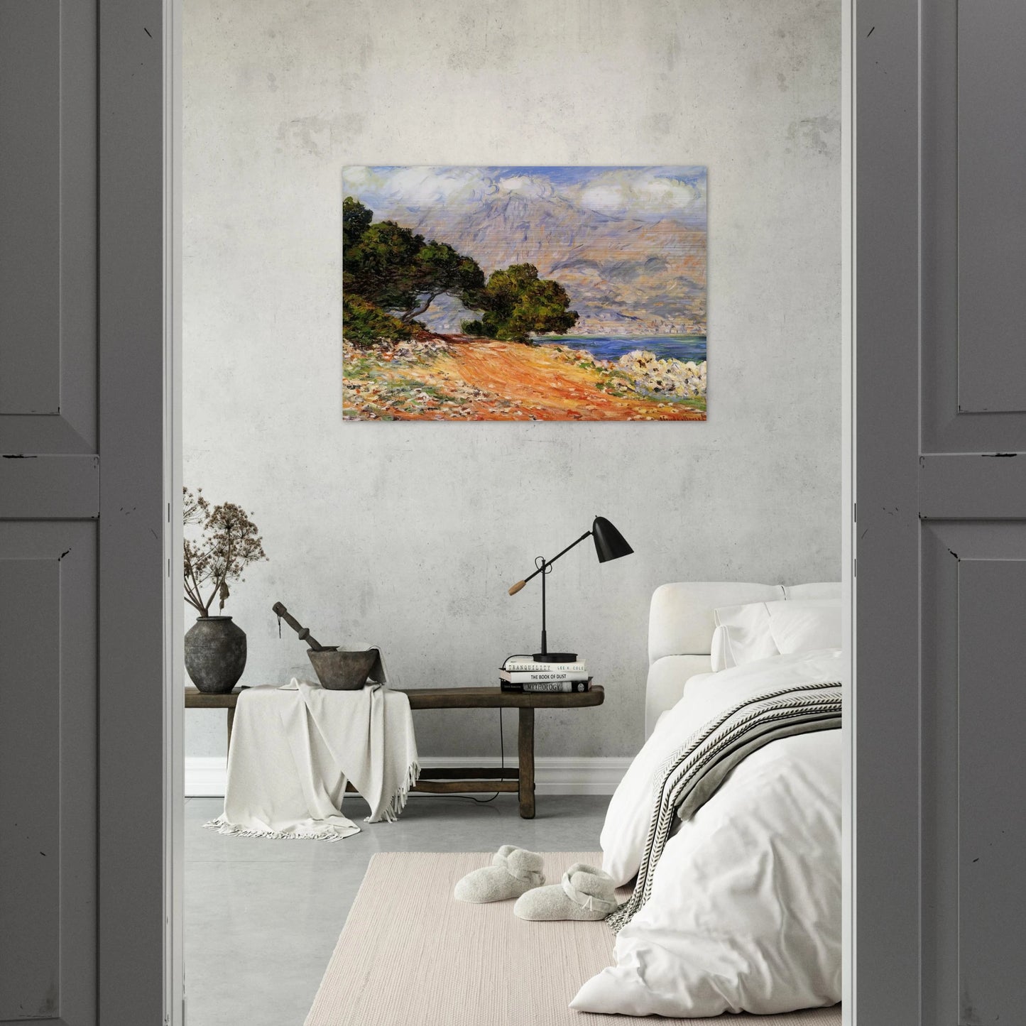 Meton Seen from Cap Martin - claude monet Brushed Aluminum Print - 70x100 cm / 28x40 inches | claude monet Aluminum Print | claude monet Prints