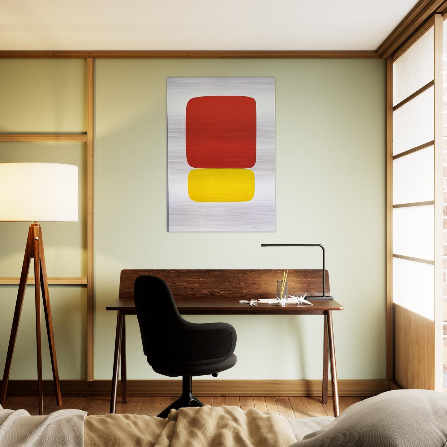 Red over Yellow from Suite of Twenty-Seven Color Lithographs - Ellsworth Kelly Brushed Aluminum Print - 70x100 cm / 28x40 inches | Ellsworth Kelly Aluminum Print | Ellsworth Kelly Prints