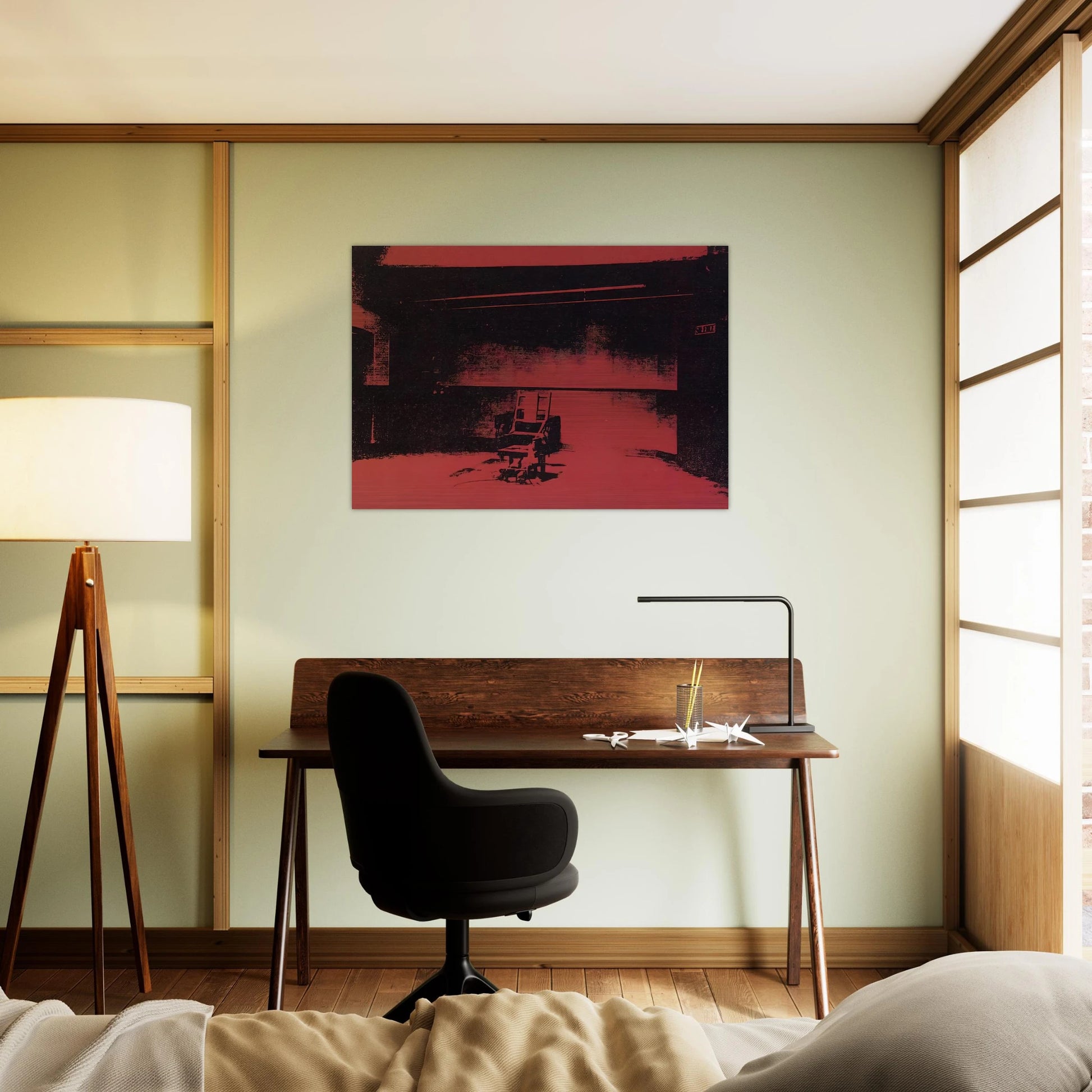 Early electric chair - Andy Warhol Brushed Aluminum Print - 70x100 cm / 28x40 inches | Andy Warhol Aluminum Print | Andy Warhol Prints