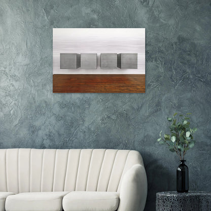 Untitled - 1988 - Donald Judd Brushed Aluminum Print - 70x100 cm / 28x40 inches | Donald Judd Aluminum Print | Donald Judd Prints
