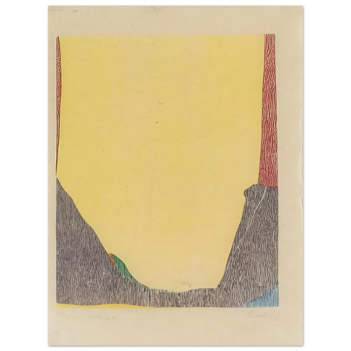 Helen Frankenthaler - East and Beyond - 1973 Wall art - 15x20 cm / 6x8 inches - Premium Wooden Framed Poster With Fine Art Paper-canvas - Black frame
