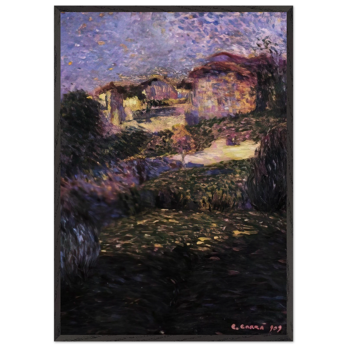 PAESAGGIO 1909 - Carlo Carra 70x100 cm / 28x40 inches Framed Art Print – Black Wooden Frame