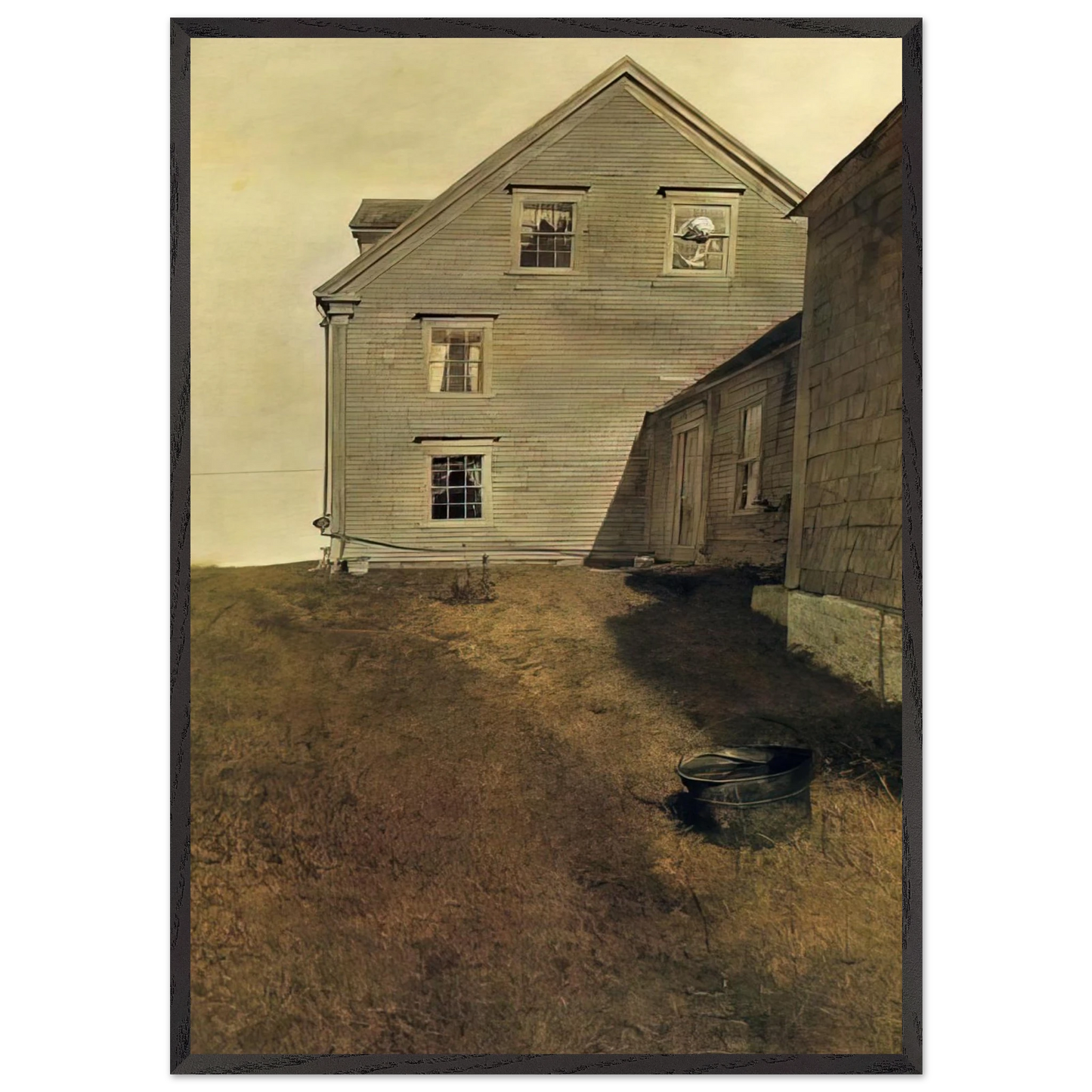WEATHERSIDE - Andrew Wyeth 70x100 cm / 28x40 inches Framed Art Print – Black Wooden Frame
