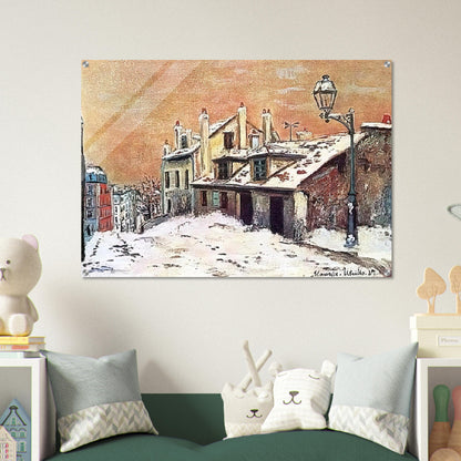 WINTER SCENE - Maurice Utrillo Acrylic Print - 70x100 cm / 28x40″ inches