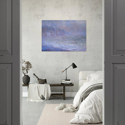 Cliffs at Pourville, Rain - claude monet Brushed Aluminum Print - 70x100 cm / 28x40 inches | claude monet Aluminum Print | claude monet Prints