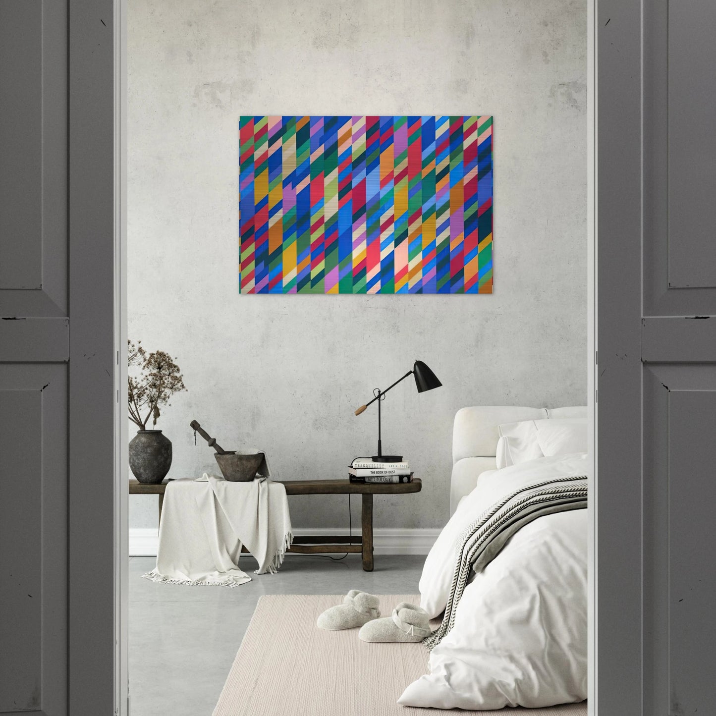 NATARAJA 1993 - Bridget Riley Brushed Aluminum Print - 70x100 cm / 28x40 inches | Bridget Riley Aluminum Print | Bridget Riley Prints