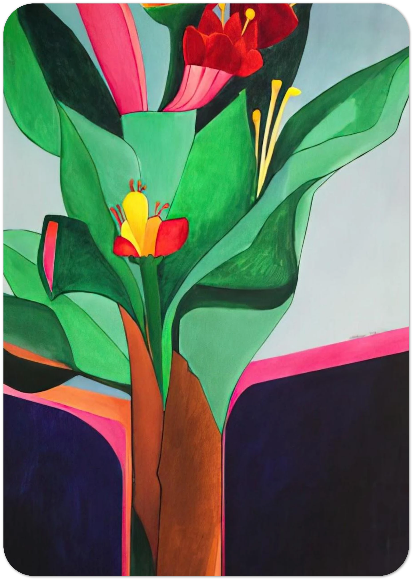 Flores - 1971 By Aldemir Martins Pack of 10 Post Cards | Aldemir Martins Post Cards | A6 (10.5 x 14.8 cm) - 4.1 x 5.8 inches