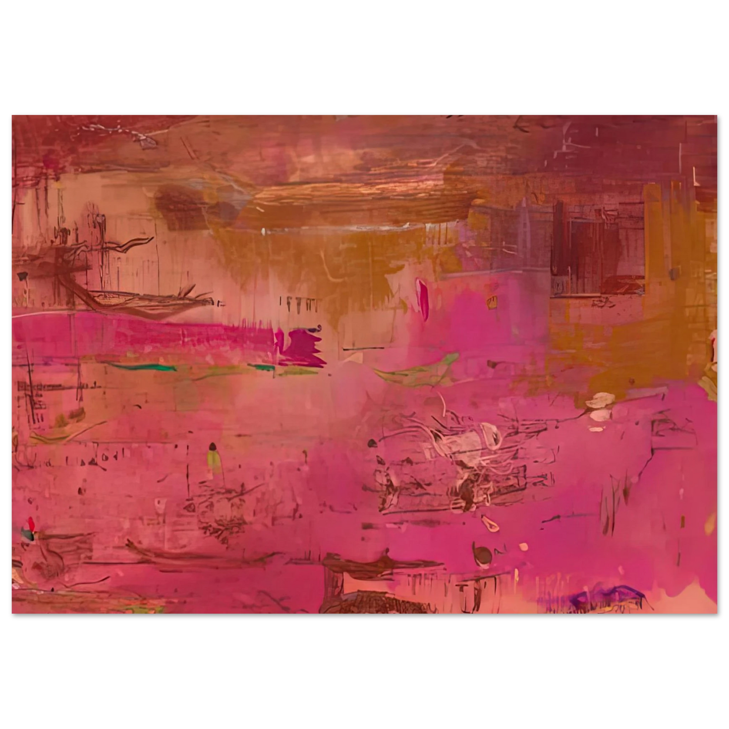 Helen Frankenthaler - Dream Walk Red, 1978- Wall Art - 60x80 cm / 24x32 inches - Premium Wooden Framed Poster With Fine Art Paper-canvas - Black frame