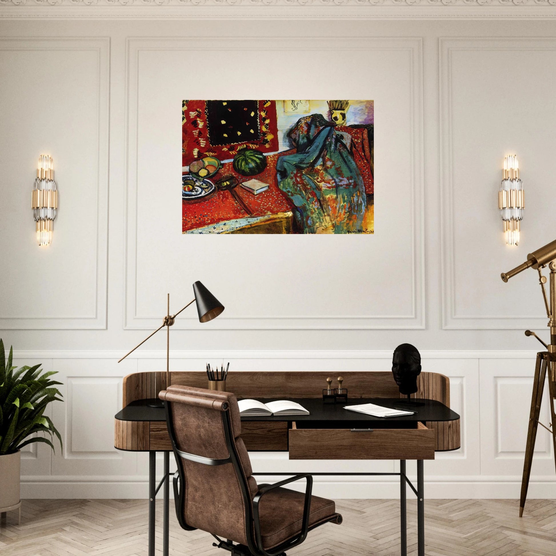 STILL LIFE WITH A RED RUG 1906 - Henri Matisse Brushed Aluminum Print - 70x100 cm / 28x40 inches | Henri Matisse Aluminum Print | Henri Matisse Prints