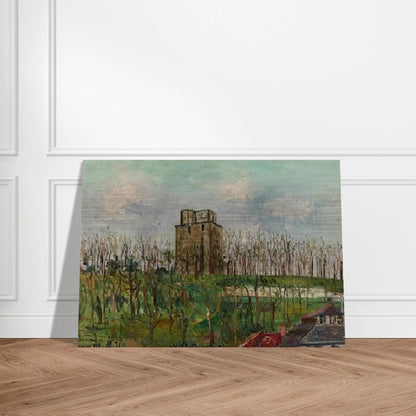 DONJON STREET - Maurice Utrillo Brushed Aluminum Print - 70x100 cm / 28x40 inches | Maurice Utrillo Aluminum Print | Maurice Utrillo Prints