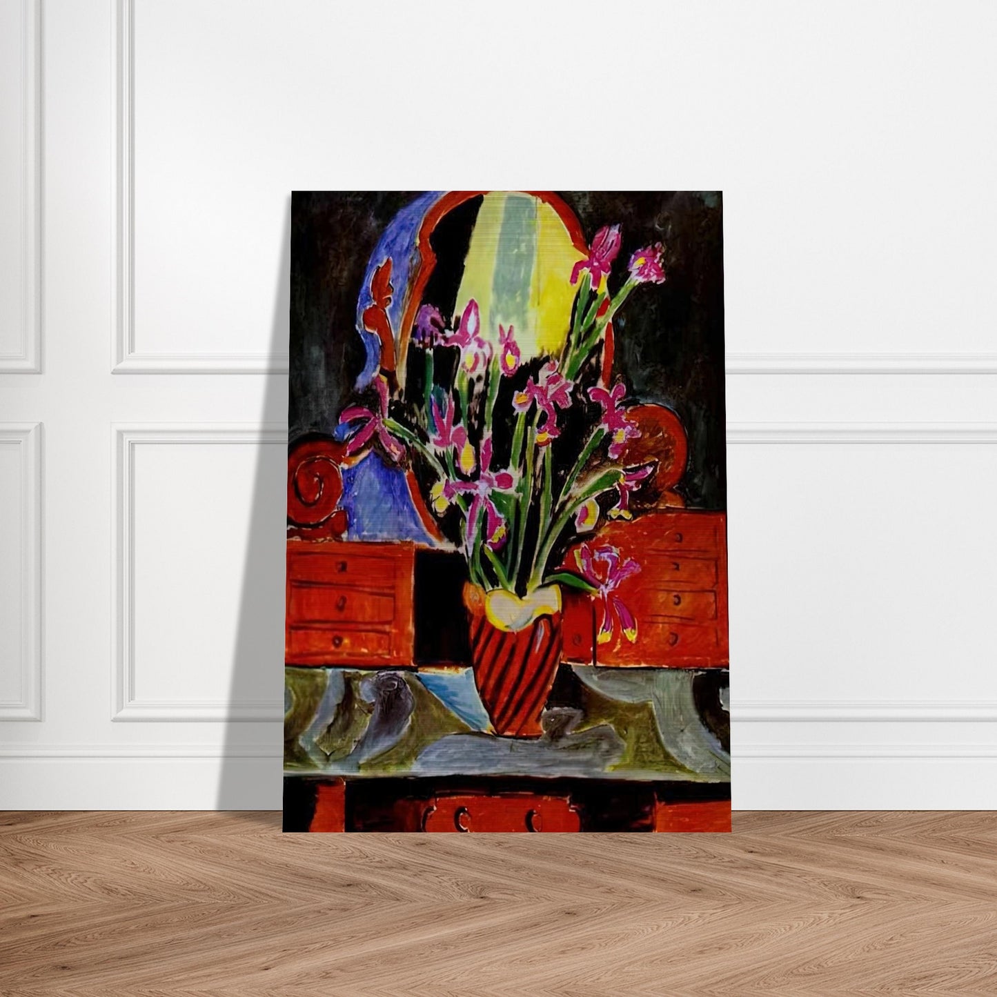 VASE OF IRISES 1912 - Henri Matisse Brushed Aluminum Print - 70x100 cm / 28x40 inches | Henri Matisse Aluminum Print | Henri Matisse Prints