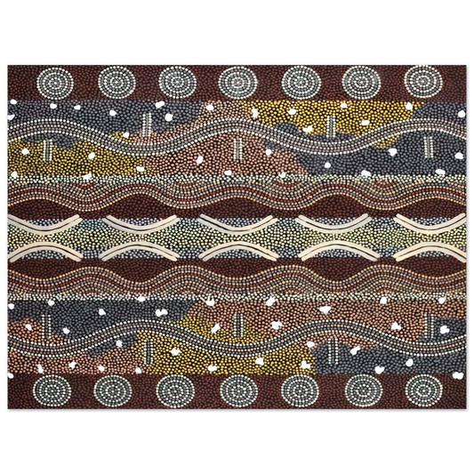 Clifford Possum Tjapaltjarri - Napperby Dreaming - 1998  75x100 cm / 30x40inches Fine Art Poster
