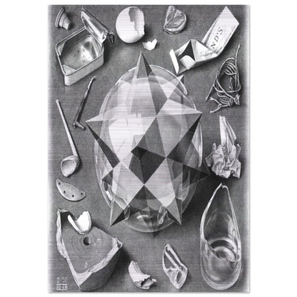 CONTRAST ORDER AND CHAOS - MC Escher Brushed Aluminum Print - 70x100 cm / 28x40 inches | MC Escher Aluminum Print | MC Escher Prints
