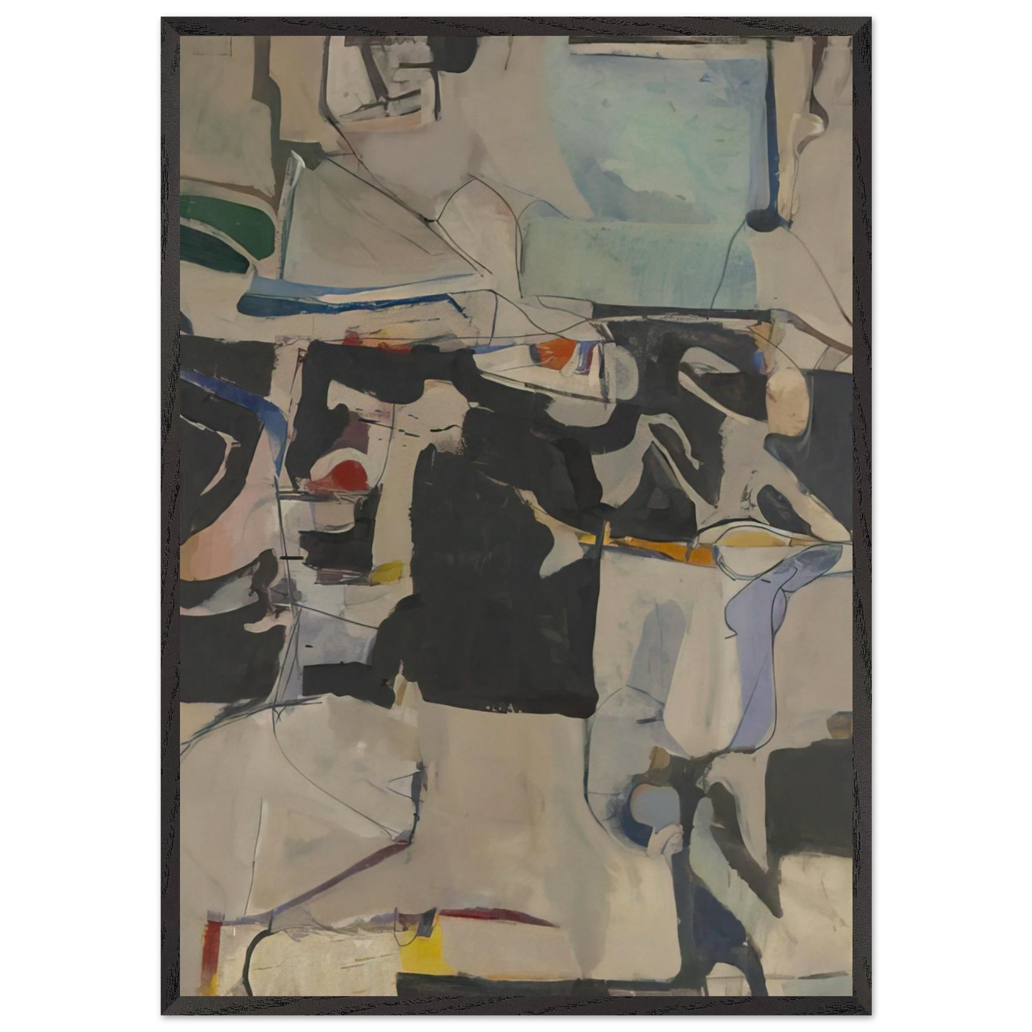 Urbana 6 - Richard Diebenkorn 70x100 cm / 28x40 inches Framed Art Print – Black Wooden Frame