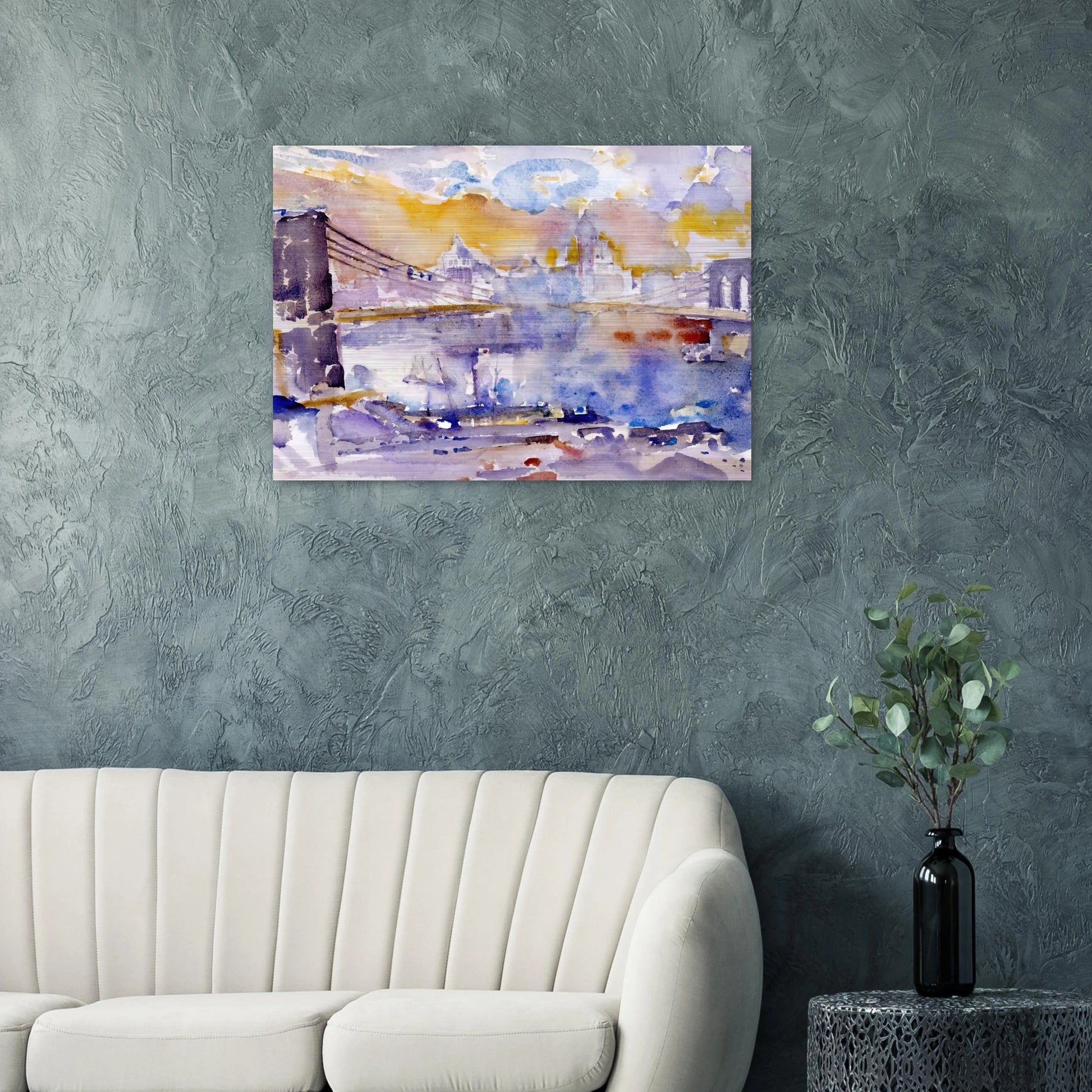 Brooklyn Bridge - 1912 - John Marin Brushed Aluminum Print - 70x100 cm / 28x40 inches | John Marin Aluminum Print | John Marin Prints