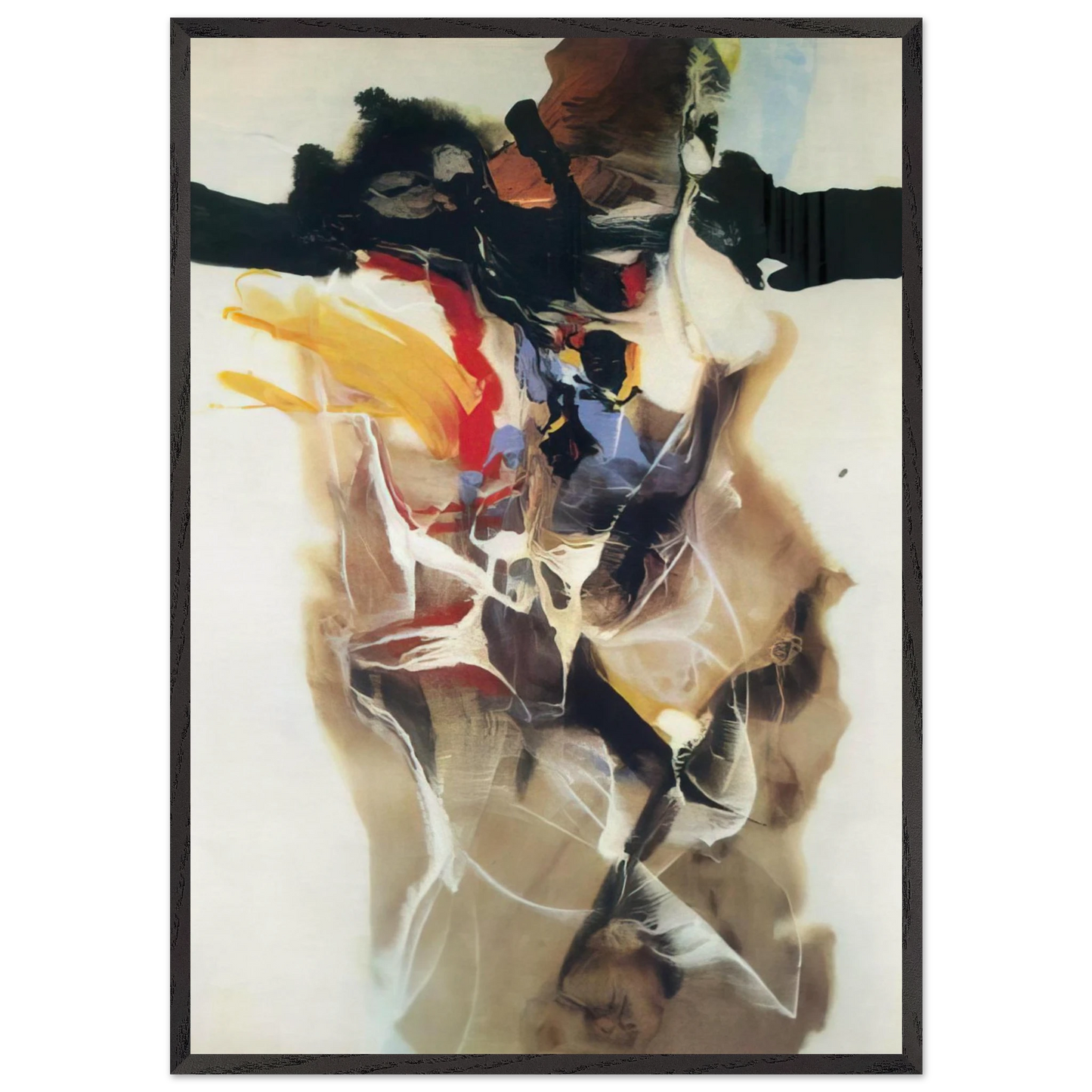 Phenomena High Octane - 1960 - Paul Jenkins 70x100 cm / 28x40 inches Framed Art Print – Black Wooden Frame