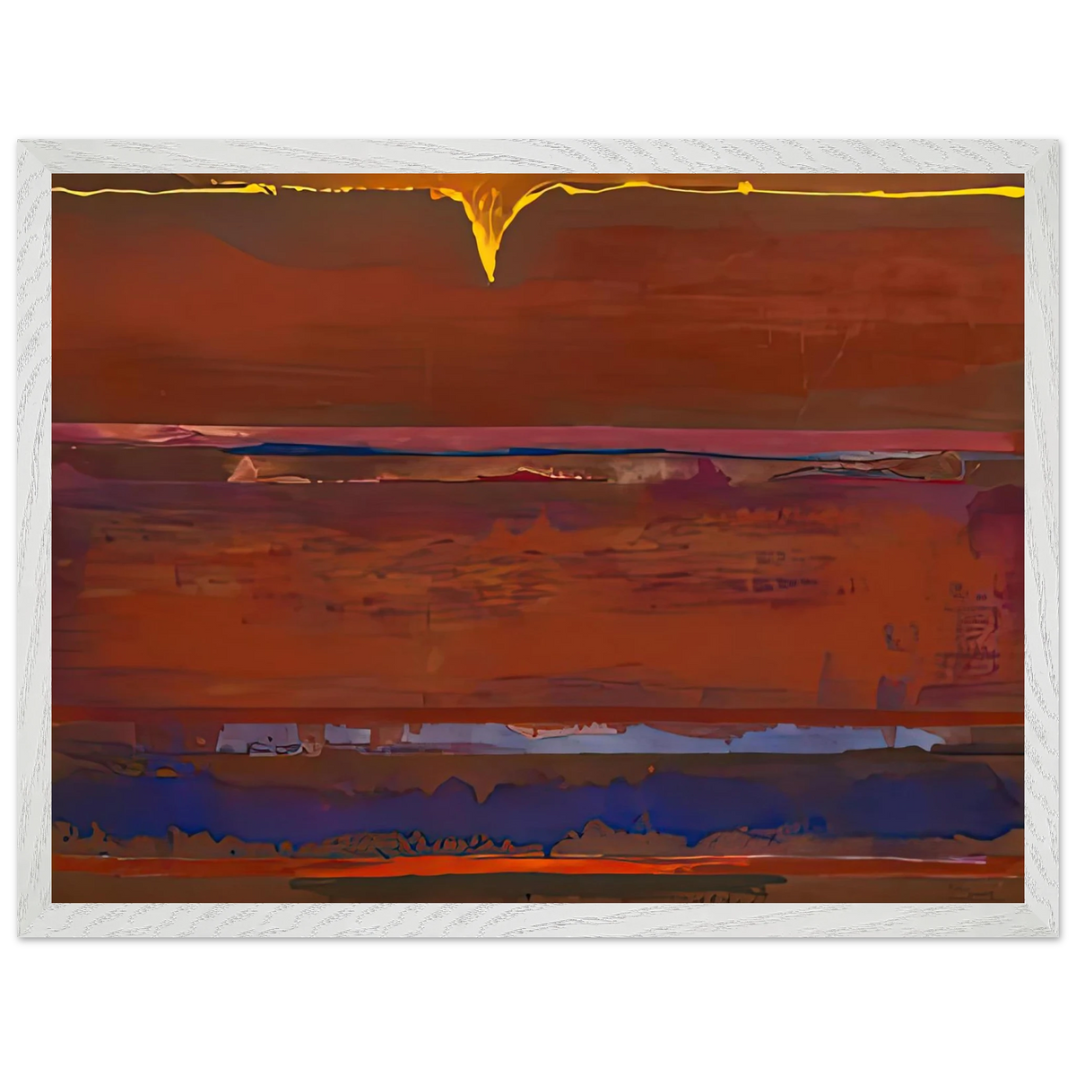 Helen Frankenthaler - Desert Pulse, 1991- Wall Art - 30x40 cm / 12x16 inches - Premium Wooden Framed Poster With Fine Art Paper-canvas - White frame