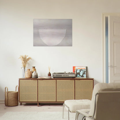 Bowl White on Grey - 1962 - William Scott Brushed Aluminum Print - 70x100 cm / 28x40 inches | William Scott Aluminum Print | William Scott Prints