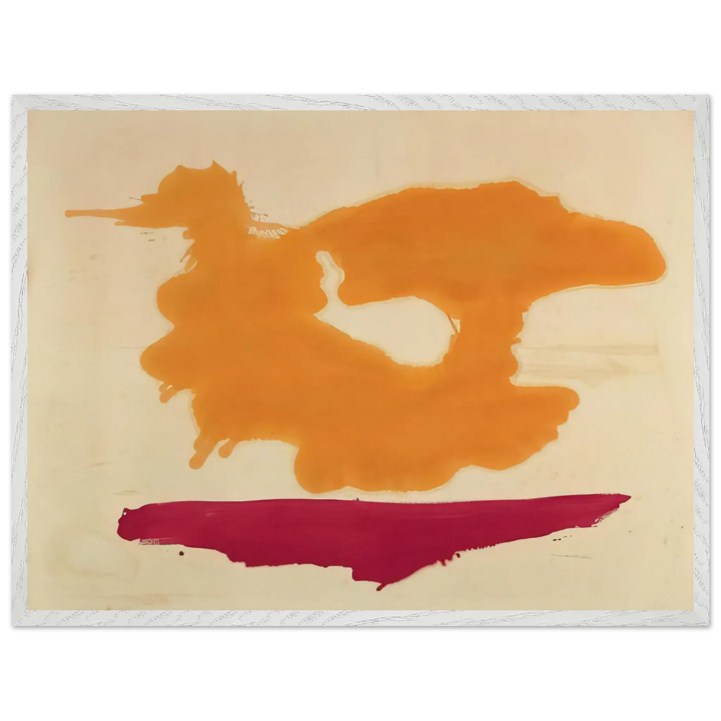 Helen Frankenthaler - Only Orange - 1963 Wall art - 45x60 cm / 18x24 Inches - Premium Wooden Framed Poster With Fine Art Paper - Wood frame