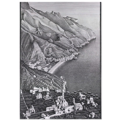 RAVELLO AND THE COAST OF AMALFI - MC Escher Brushed Aluminum Print - 70x100 cm / 28x40 inches | MC Escher Aluminum Print | MC Escher Prints