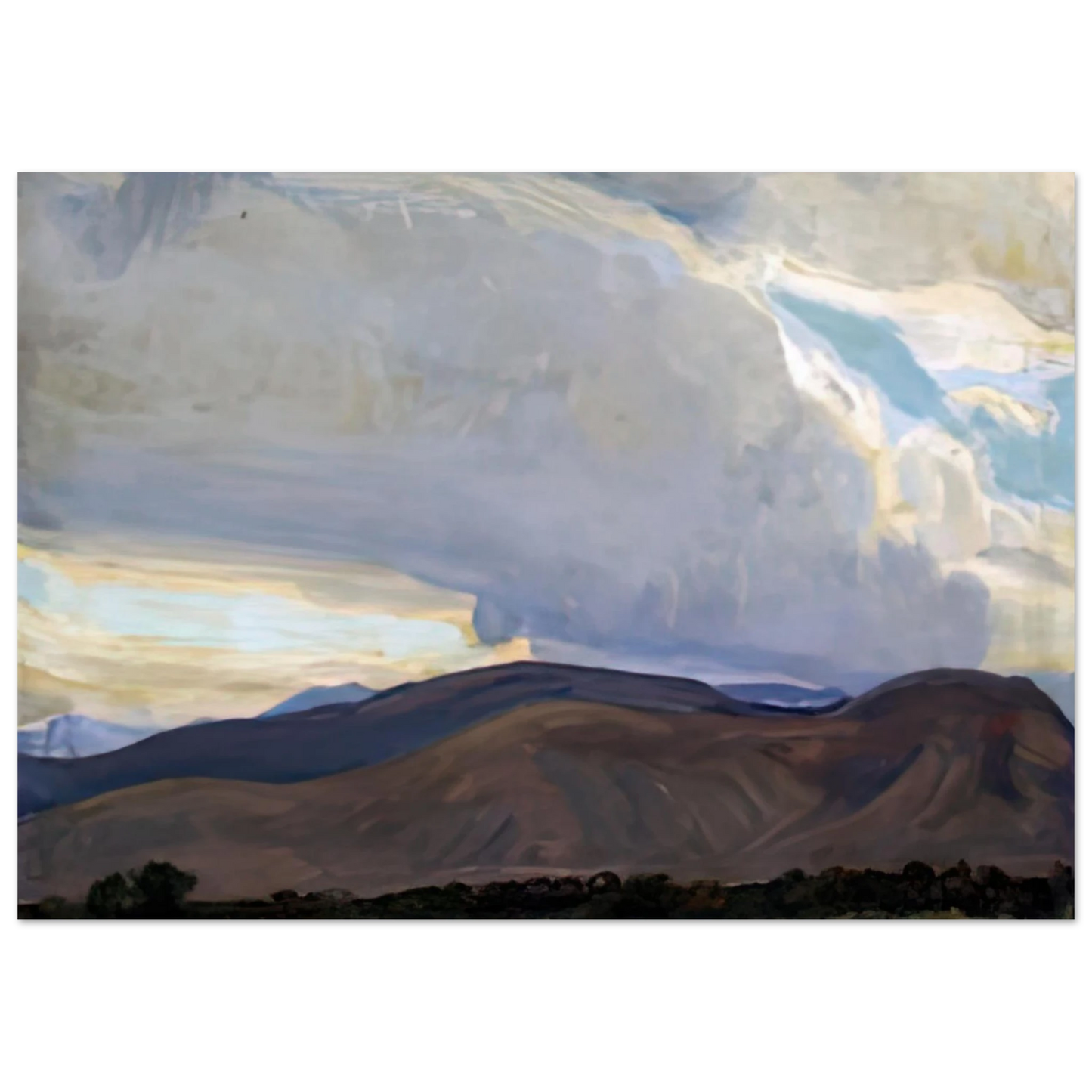 Maynard Dixon - STORM FROM THE SIERRA 1937 Wall art - 40x50 cm / 16x20 inches - Premium Wooden Framed Poster With Fine Art Paper-canvas - White frame