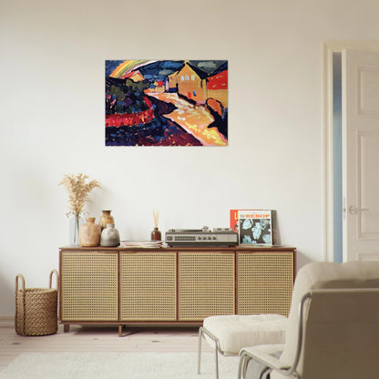MURNAU WITH RAINBOW 1909 - Wassily Kandinsky Brushed Aluminum Print - 70x100 cm / 28x40 inches | Wassily Kandinsky Aluminum Print | Wassily Kandinsky Prints