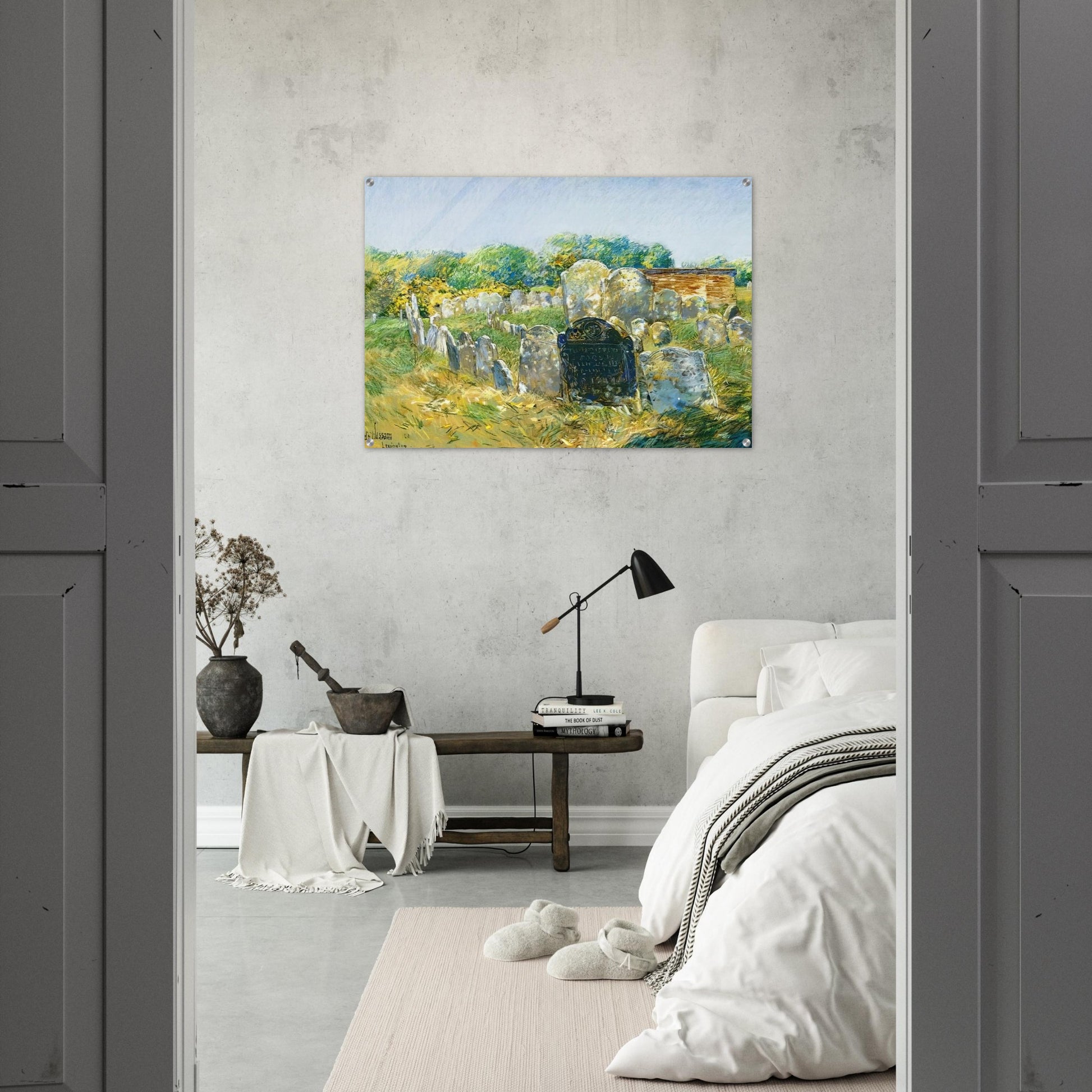 Colonial Graveyard at Lexington - Childe Hassam Acrylic Print - 70x100 cm / 28x40″ inches