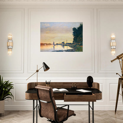 Argenteuil, Late Afternoon - claude monet Brushed Aluminum Print - 70x100 cm / 28x40 inches | claude monet Aluminum Print | claude monet Prints