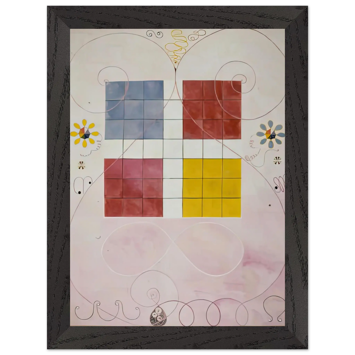 Hilma af Klint - DE TIO ST RSTA N 10 ALDERDOMEN 1907 Wall art - 27x35 cm / 11x14 Inches - Premium Wooden Framed Poster With Fine Art Paper - Wood frame
