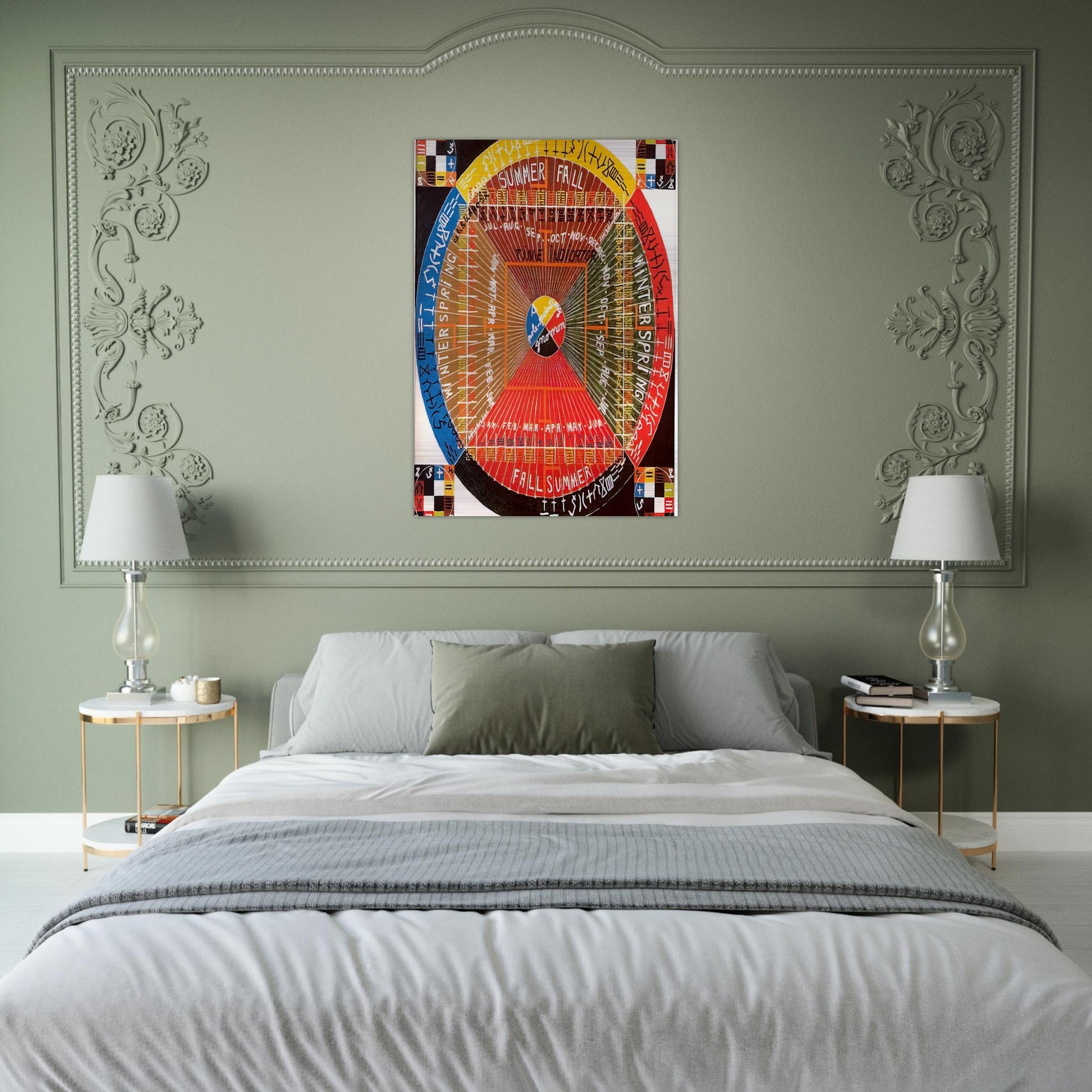 The Sun Rises Twice, Per 3, Per 4 - 1973 - Alfred Jensen Brushed Aluminum Print - 70x100 cm / 28x40 inches | Alfred Jensen Aluminum Print | Alfred Jensen Prints